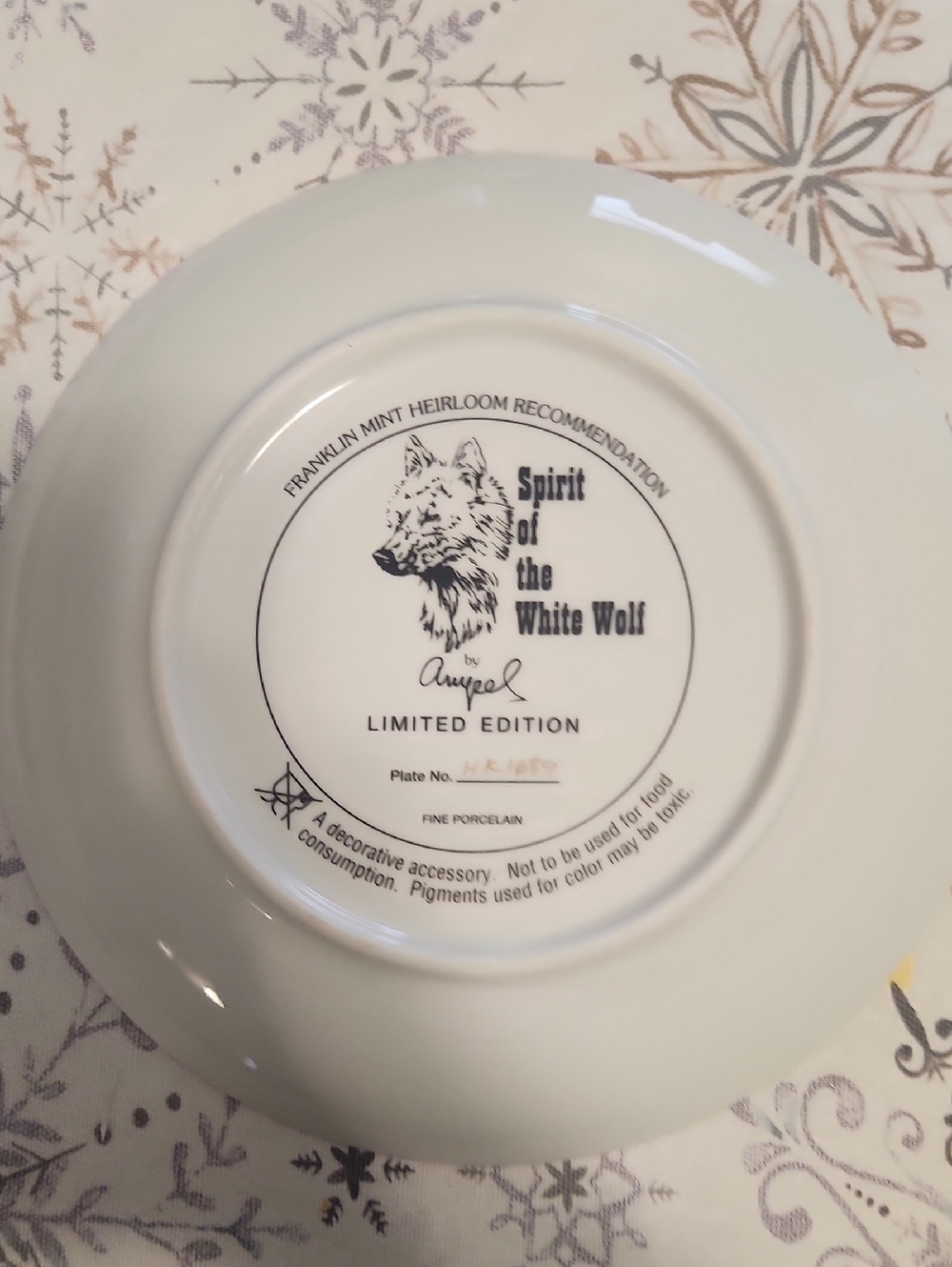 Spirit of the White Wolf Limited Edition Porcelain Plate - White